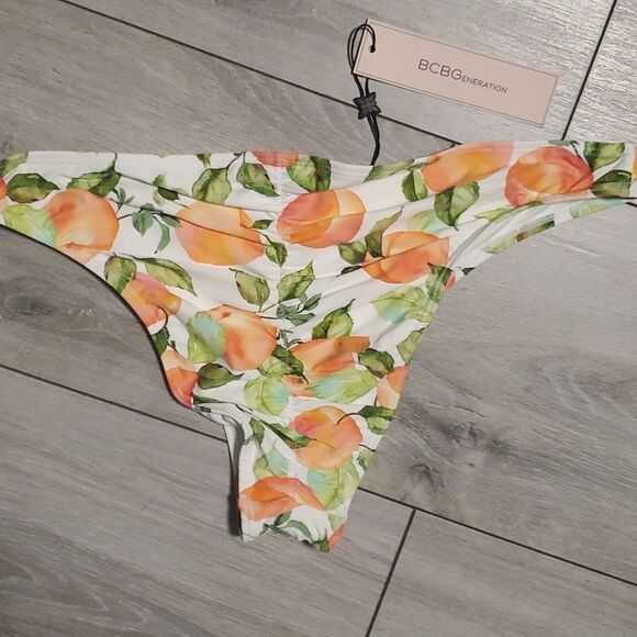 BCBG Generation Women's Peachy Lace Up Top & Ruched Bikini Bottom Size Large - Picture 12 of 16